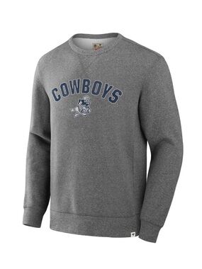 Fanatics Dallas Cowboys Crewneck Sweatshirt L Gray NFL Elbow Patch Unisex
